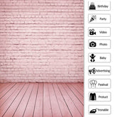 Lofaris Simple Pink Solid Birck Floor Birthday Party Backdrop